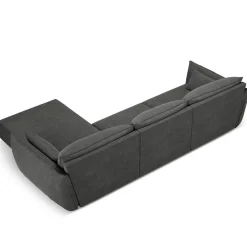 Hot Mazzini Sofas Canapé D'Angle Droit Vanda 5 Places 2 gris - 208x166x85 cm