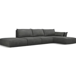 Clearance Mazzini Sofas Canapé D'Angle Droit Vanda 5 Places 1 gris - 386x166x85 cm