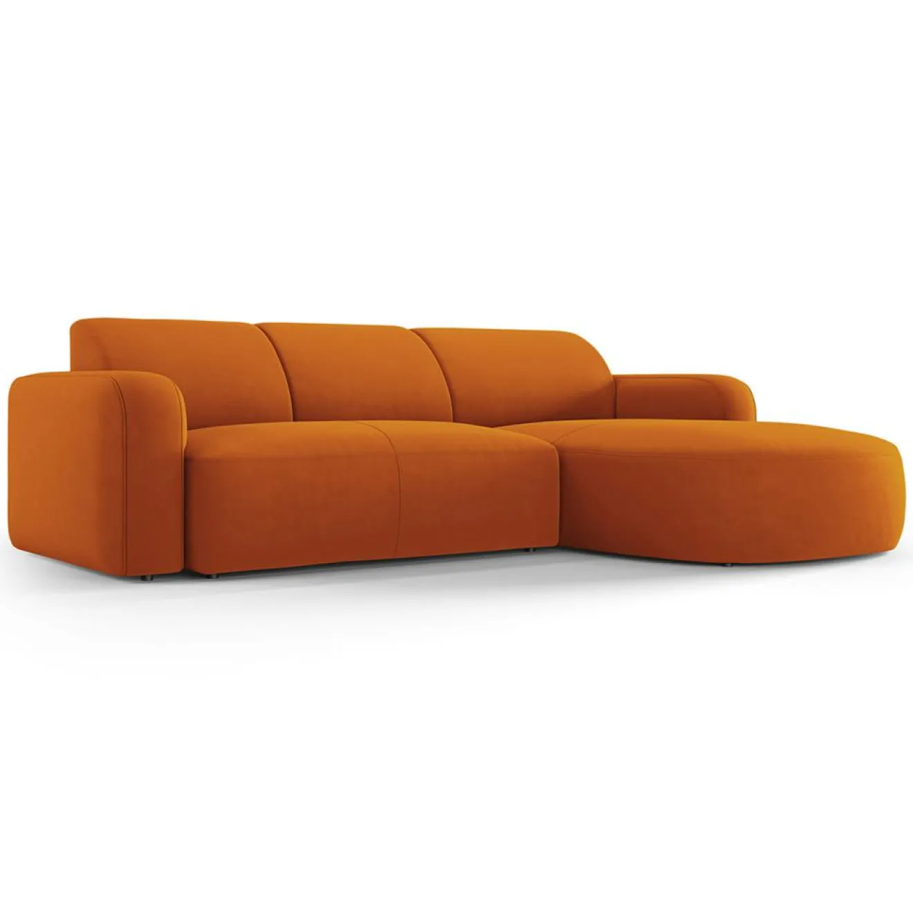 Clearance Mazzini Sofas Canapé d'angle droit Velours Jasmin 4 Places terracotta - 250x170x72 cm