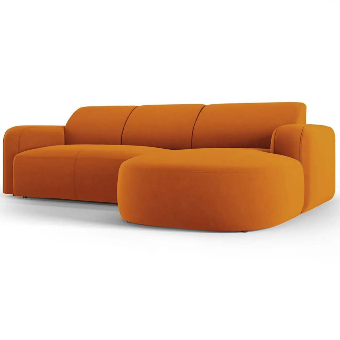 Clearance Mazzini Sofas Canapé d'angle droit Velours Jasmin 4 Places terracotta - 250x170x72 cm