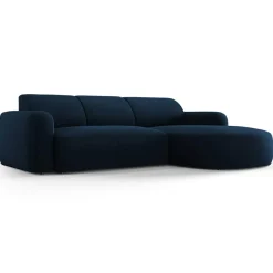 Best Mazzini Sofas Canapé d'angle droit Velours Jasmin 4 Places bleu roi - 250x170x72 cm