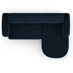 Best Mazzini Sofas Canapé d'angle droit Velours Jasmin 4 Places bleu roi - 250x170x72 cm