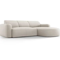 Mazzini Sofas Canapé d'angle droit Velours Jasmin 4 Places beige - 250x170x72 cm