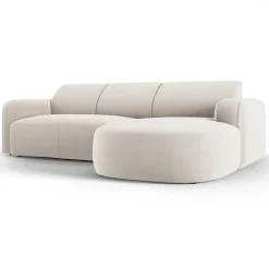 Mazzini Sofas Canapé d'angle droit Velours Jasmin 4 Places beige - 250x170x72 cm