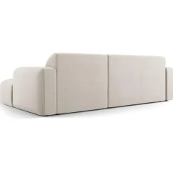 Mazzini Sofas Canapé d'angle droit Velours Jasmin 4 Places beige - 250x170x72 cm
