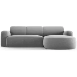Hot Mazzini Sofas Canapé d'angle droit Velours Jasmin 4 Places gris - 250x170x72 cm
