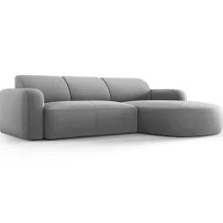Hot Mazzini Sofas Canapé d'angle droit Velours Jasmin 4 Places gris - 250x170x72 cm