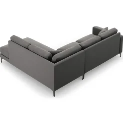 Discount Mazzini Sofas Canapé d'angle Droit Velours Venus 5 Places gris - 254x185x90 cm
