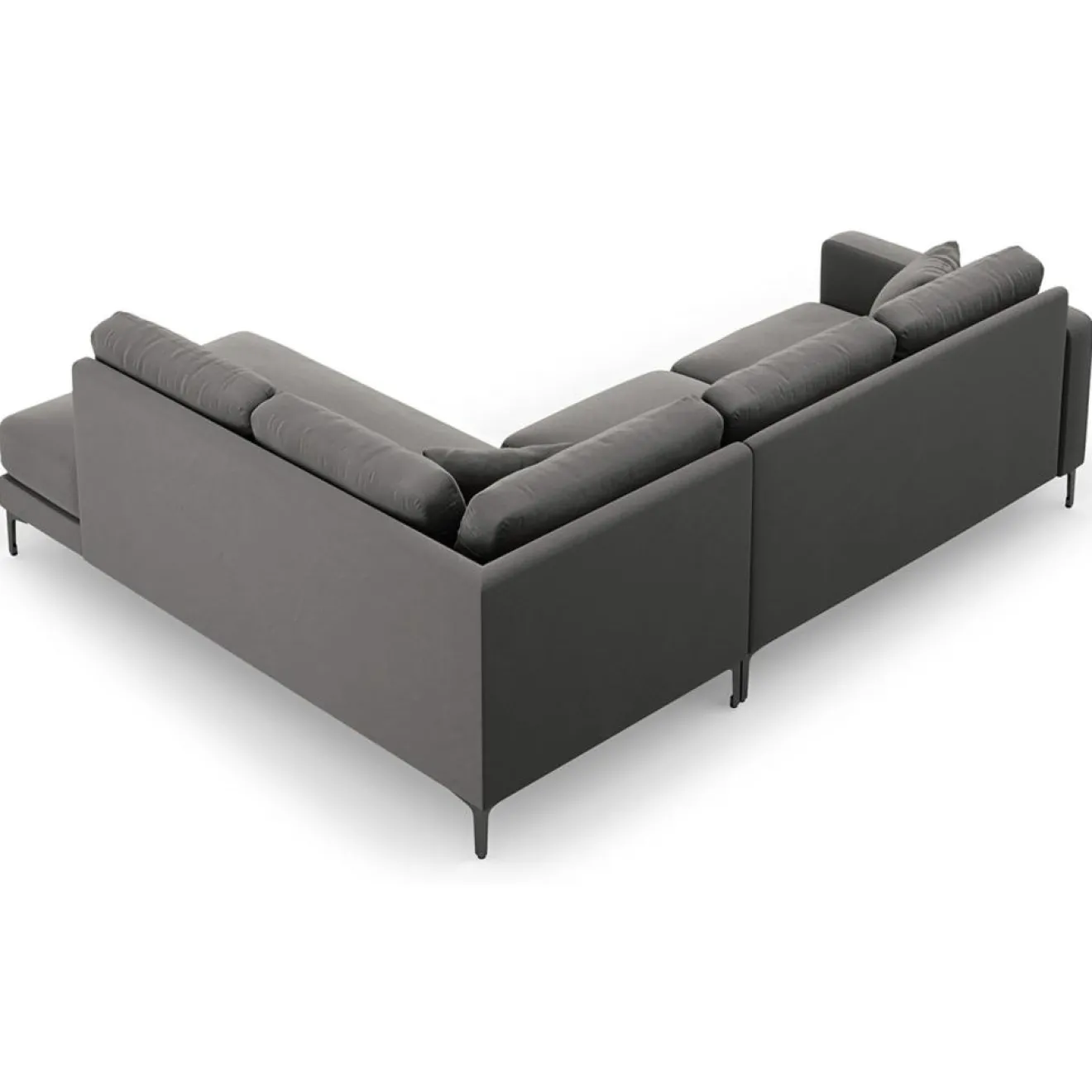 Discount Mazzini Sofas Canapé d'angle Droit Velours Venus 5 Places gris - 254x185x90 cm
