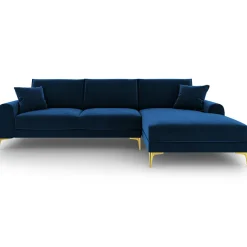 Sale Mazzini Sofas Canapé d'angle droit velours madara bleu roi - 254x182x90 cm