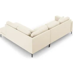 Mazzini Sofas Canapé d'angle Droit Velours Venus 5 Places beige clair - 254x185x90 cm