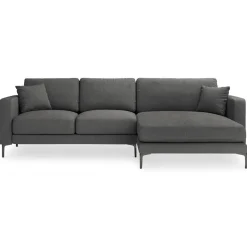 Best Mazzini Sofas Canapé d'angle Droit Venus 4 Places gris foncé - 248x160x90 cm