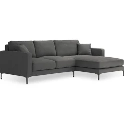 Best Mazzini Sofas Canapé d'angle Droit Venus 4 Places gris foncé - 248x160x90 cm