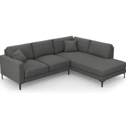 Mazzini Sofas Canapé d'angle Droit Venus 5 Places gris foncé - 254x185x90 cm