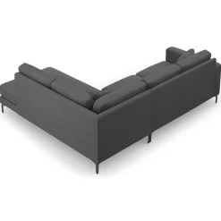 Mazzini Sofas Canapé d'angle Droit Venus 5 Places gris foncé - 254x185x90 cm