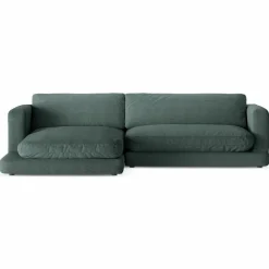 Outlet Mazzini Sofas Canapé d'angle Gauche Daphne 4 Places Vert mousse - 270x170x86 cm