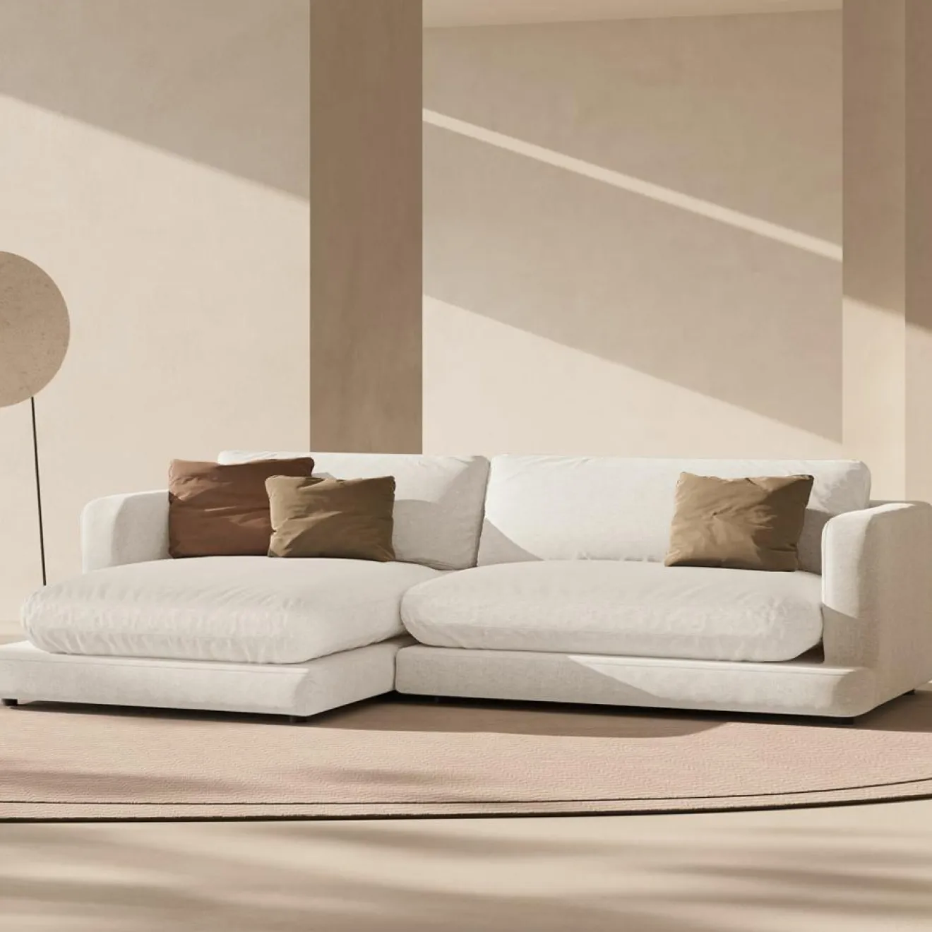 Hot Mazzini Sofas Canapé d'angle Gauche Daphne 4 Places Ivoire - 270x170x86 cm
