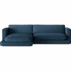 Mazzini Sofas Canapé d'angle Gauche Daphne 4 Places Bleu Marine - 270x170x86 cm