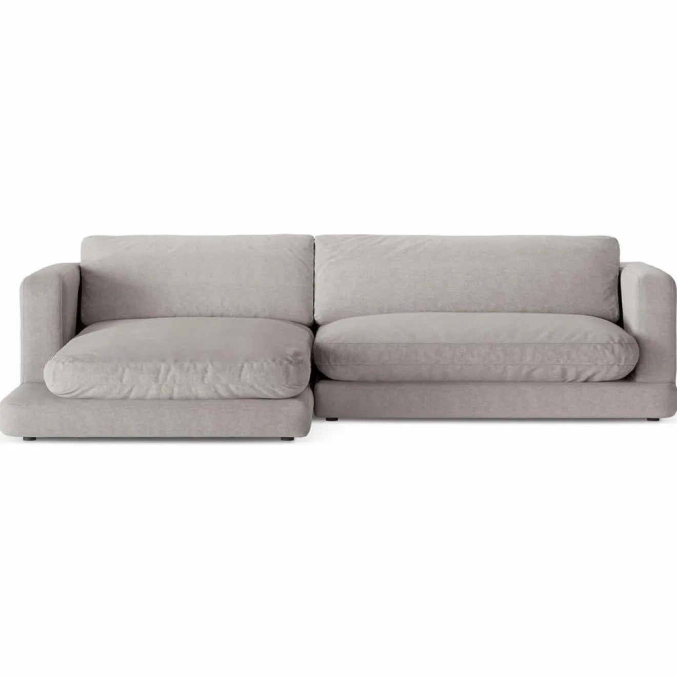 Mazzini Sofas Canapé d'angle Gauche Daphne 4 Places Gris chaud - 270x170x86 cm