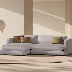 Mazzini Sofas Canapé d'angle Gauche Daphne 4 Places Gris chaud - 270x170x86 cm