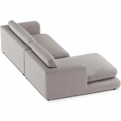 Mazzini Sofas Canapé d'angle Gauche Daphne 4 Places Gris chaud - 270x170x86 cm