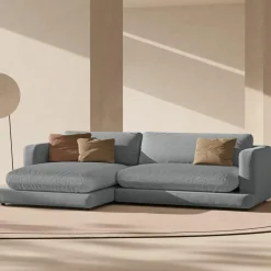 Outlet Mazzini Sofas Canapé d'angle Gauche Daphne 4 Places Gris Foncé - 270x170x86 cm