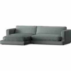 Outlet Mazzini Sofas Canapé d'angle Gauche Daphne 4 Places Gris Foncé - 270x170x86 cm