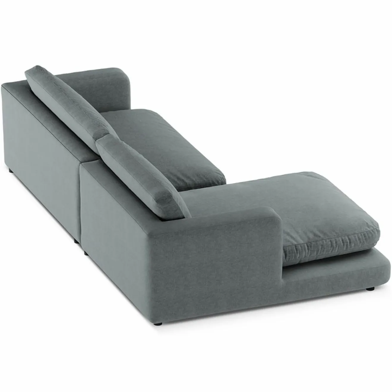 Outlet Mazzini Sofas Canapé d'angle Gauche Daphne 4 Places Gris Foncé - 270x170x86 cm
