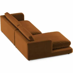 Hot Mazzini Sofas Canapé d'angle Gauche en Velours Daphne 4 Places Terracotta - 270x170x86 cm