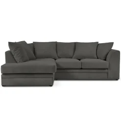 Mazzini Sofas Canapé d'angle gauche Quince 4 Places gris foncé - 221x171x80 cm