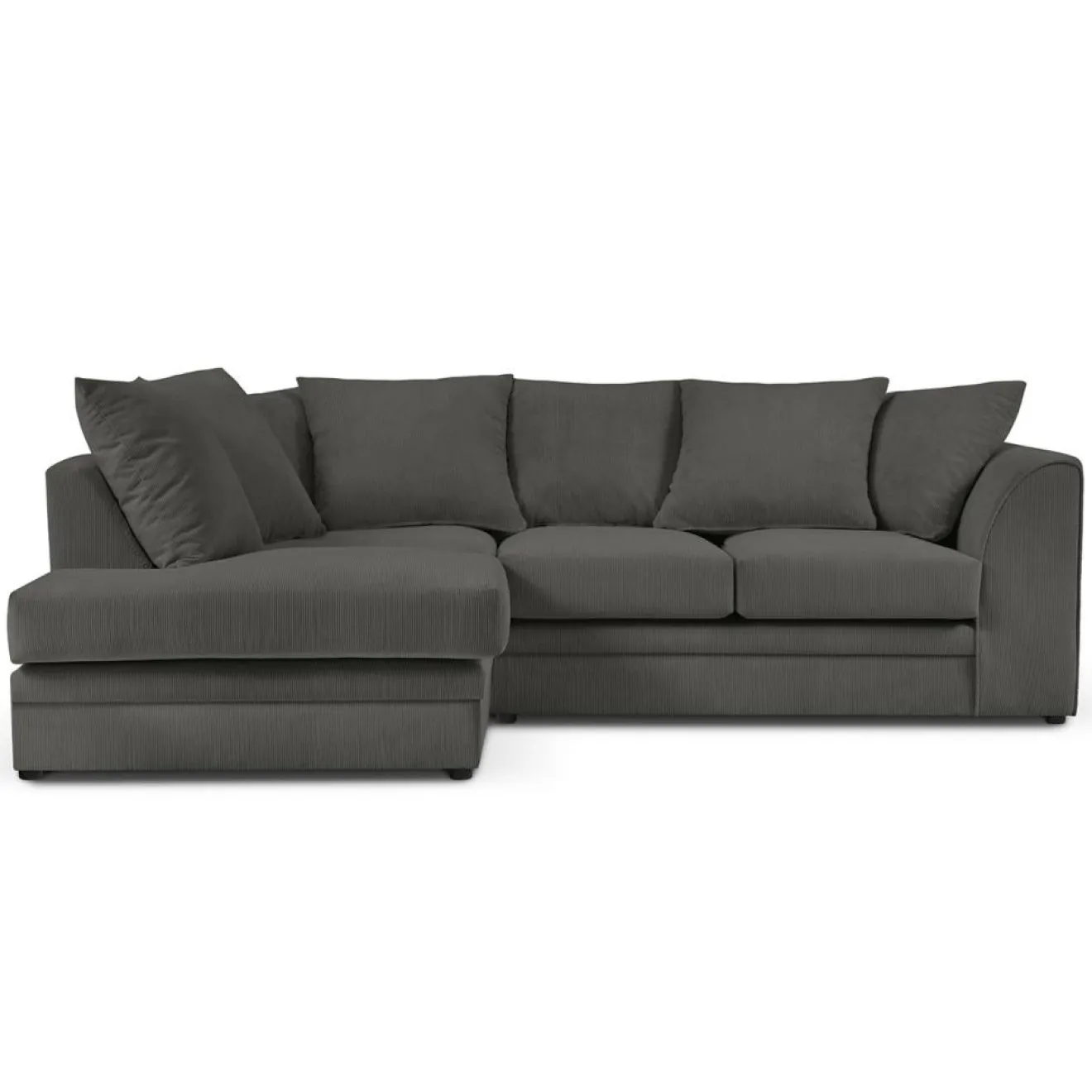 Mazzini Sofas Canapé d'angle gauche Quince 4 Places gris foncé - 221x171x80 cm