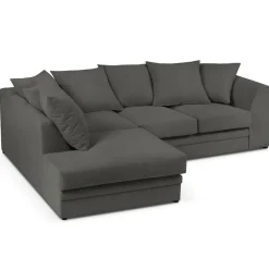 Mazzini Sofas Canapé d'angle gauche Quince 4 Places gris foncé - 221x171x80 cm