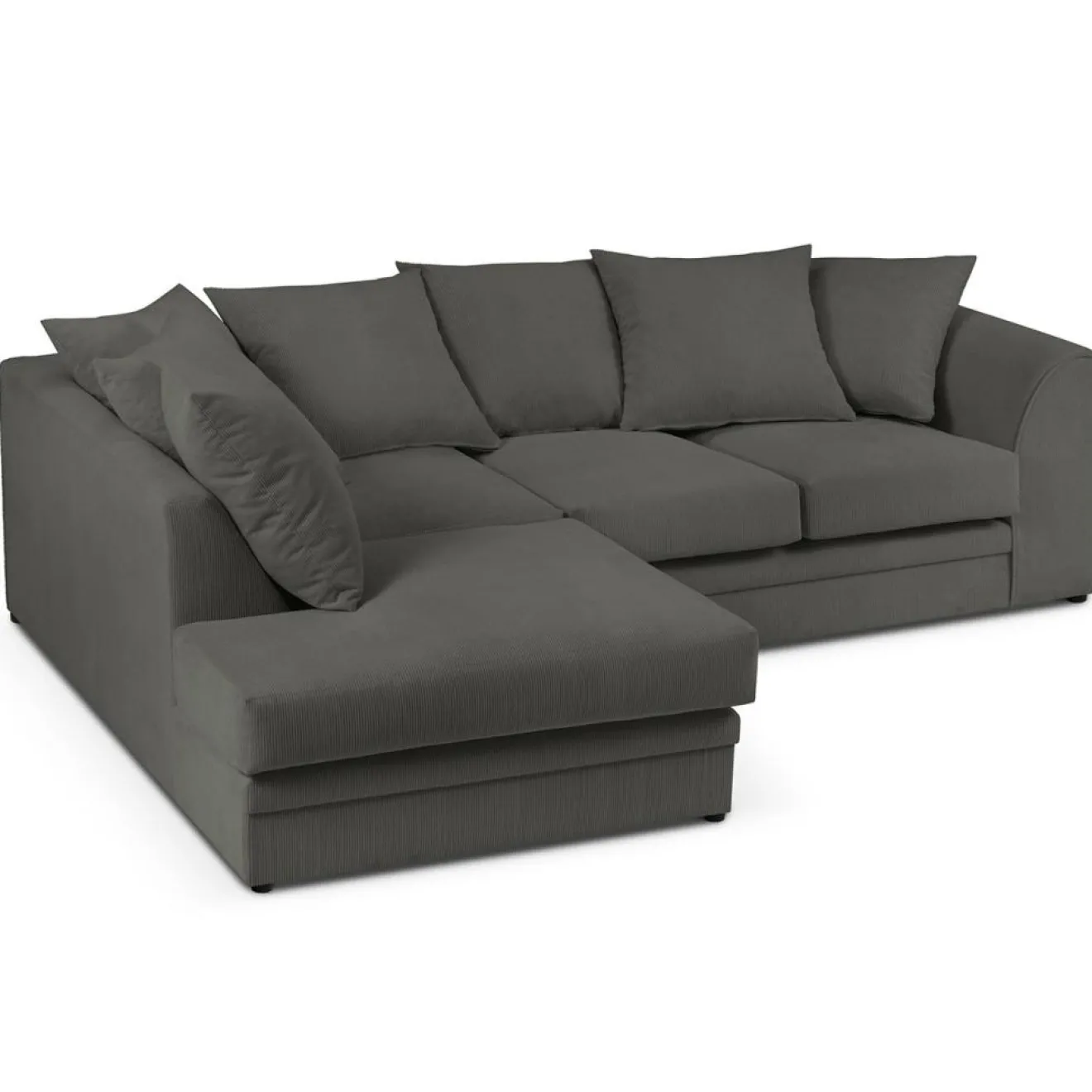 Mazzini Sofas Canapé d'angle gauche Quince 4 Places gris foncé - 221x171x80 cm