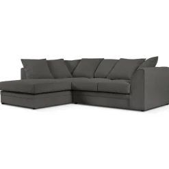 Mazzini Sofas Canapé d'angle gauche Quince 4 Places gris foncé - 221x171x80 cm