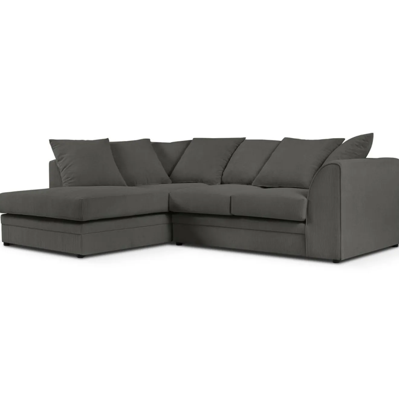 Mazzini Sofas Canapé d'angle gauche Quince 4 Places gris foncé - 221x171x80 cm