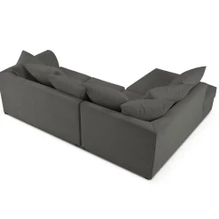 Mazzini Sofas Canapé d'angle gauche Quince 4 Places gris foncé - 221x171x80 cm
