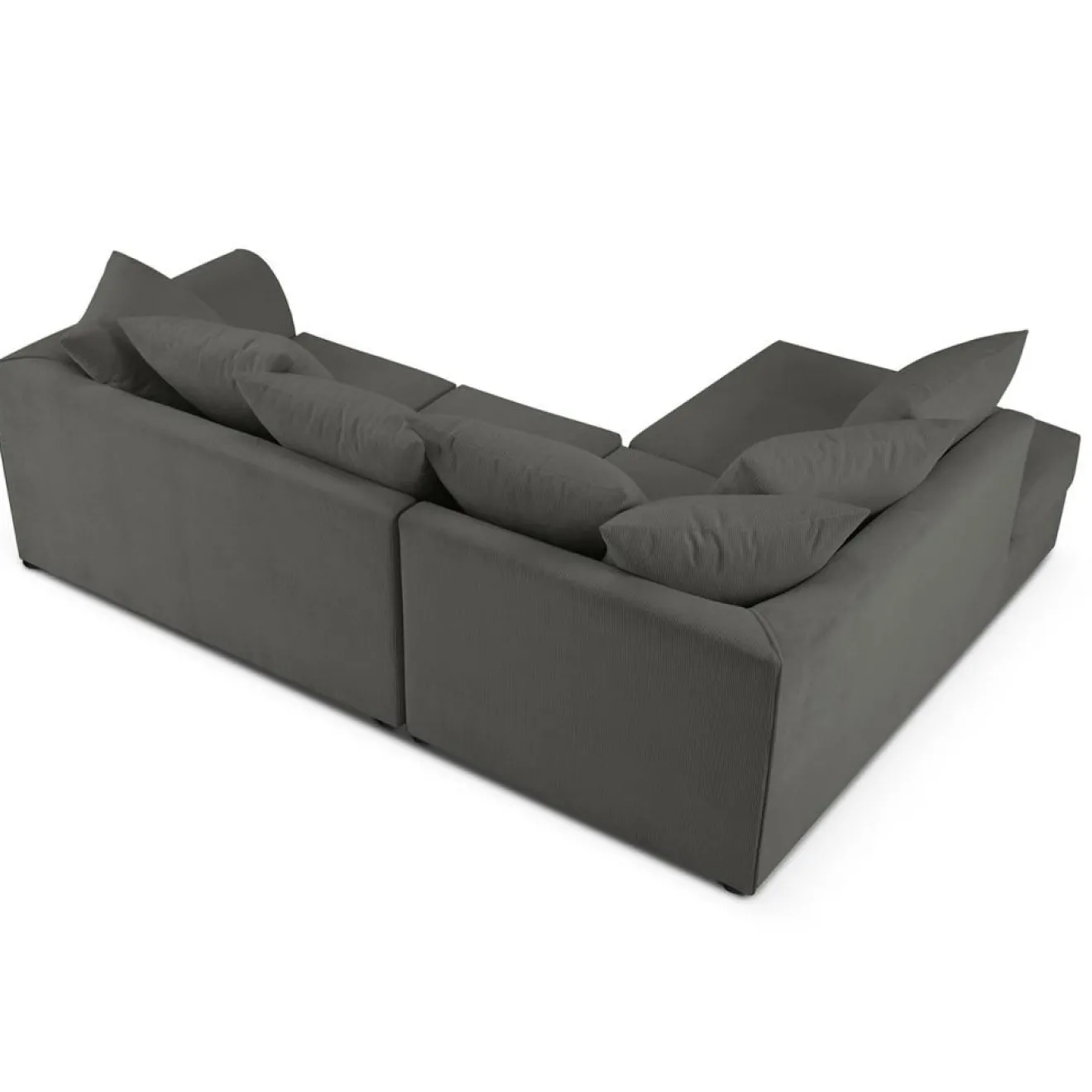 Mazzini Sofas Canapé d'angle gauche Quince 4 Places gris foncé - 221x171x80 cm