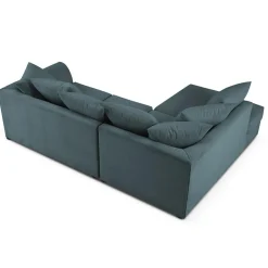 New Mazzini Sofas Canapé d'angle gauche Quince 4 Places bleu - 221x171x80 cm
