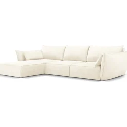Mazzini Sofas Canapé D'Angle Gauche Vanda 5 Places 2 beige clair - 208x166x85 cm