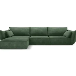 New Mazzini Sofas Canapé D'Angle Gauche Vanda 5 Places 2 vert bouteille - 208x166x85 cm