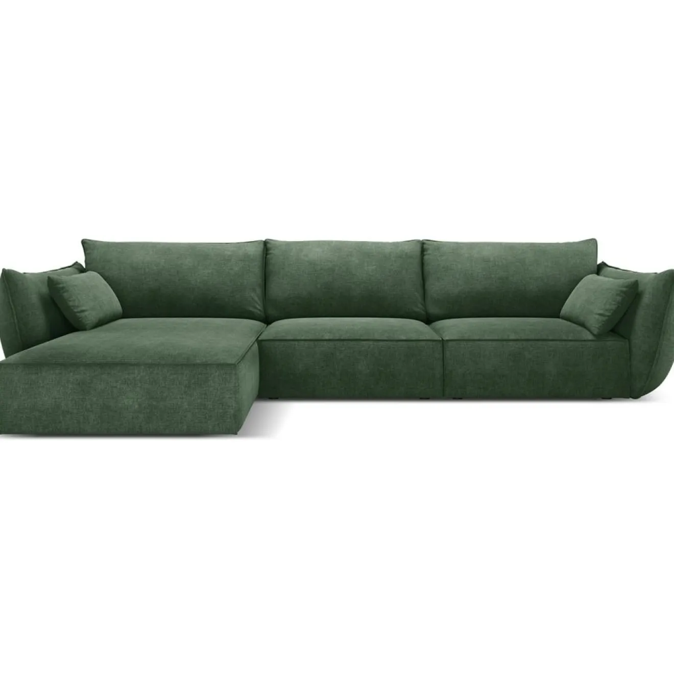New Mazzini Sofas Canapé D'Angle Gauche Vanda 5 Places 2 vert bouteille - 208x166x85 cm