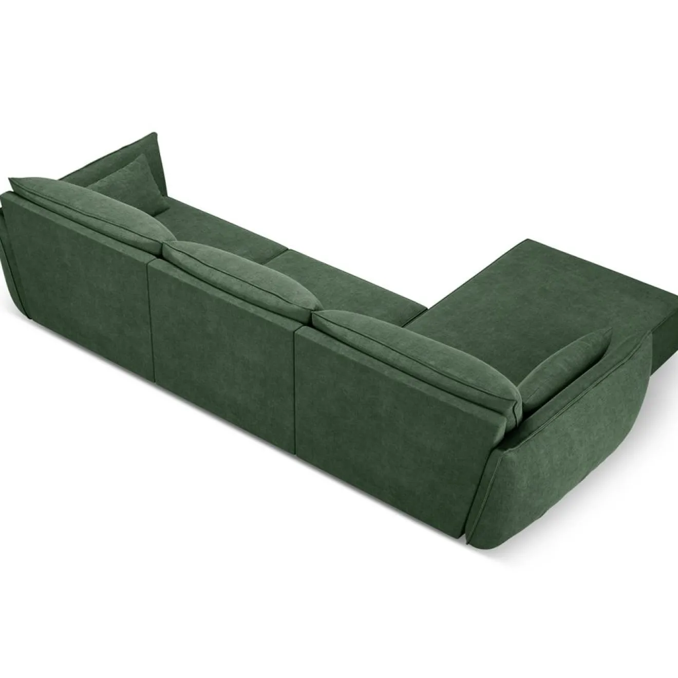 New Mazzini Sofas Canapé D'Angle Gauche Vanda 5 Places 2 vert bouteille - 208x166x85 cm