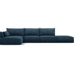 Mazzini Sofas Canapé D'Angle Gauche Vanda 5 Places 1 bleu roi - 386x166x85 cm