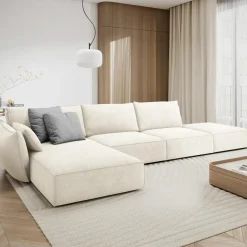 Hot Mazzini Sofas Canapé D'Angle Gauche Vanda 5 Places 1 beige clair - 386x166x85 cm
