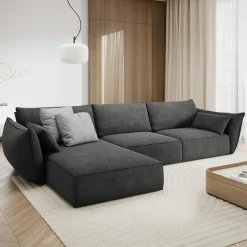 Online Mazzini Sofas Canapé D'Angle Gauche Vanda 5 Places 2 gris - 208x166x85 cm