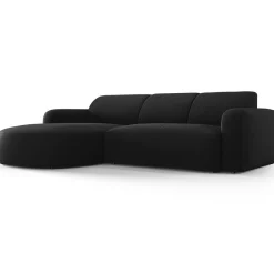 Hot Mazzini Sofas Canapé d'angle gauche Velours Jasmin 4 Places noir - 250x170x72 cm