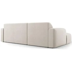 Outlet Mazzini Sofas Canapé d'angle gauche Velours Jasmin 4 Places beige - 250x170x72 cm