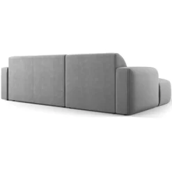Mazzini Sofas Canapé d'angle gauche Velours Jasmin 4 Places gris - 250x170x72 cm