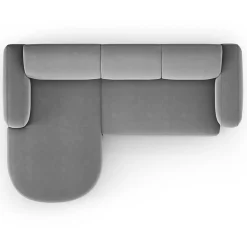 Mazzini Sofas Canapé d'angle gauche Velours Jasmin 4 Places gris - 250x170x72 cm