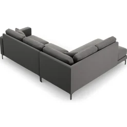 Mazzini Sofas Canapé d'angle Gauche Velours Venus 5 Places gris - 254x185x90 cm